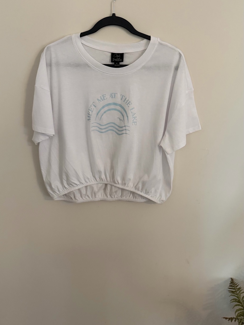 OAK Trellis White Tee with Light Blue Graphic